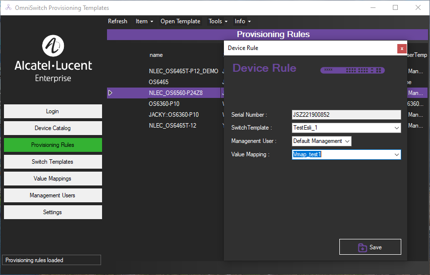Switch Provisioning Templates